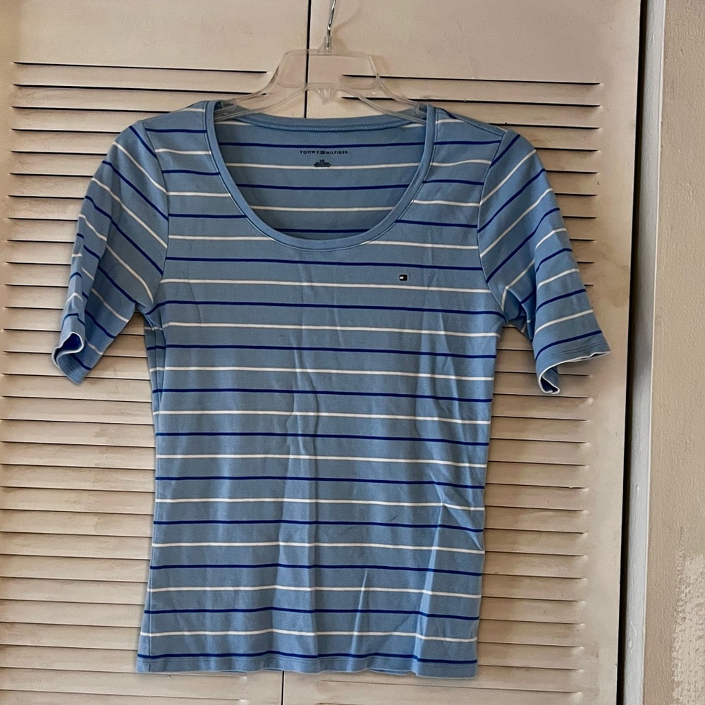 Tommy Hilfiger Women's Blue Striped Top